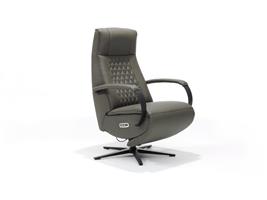 Relax Fauteuil Malaga | Rundleder | 2-Motors Bediening | Antraciet Ruit