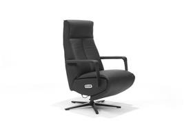 Relax Fauteuil Malaga | Rundleder | 2-Motors Bediening | Zwart Recht