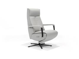 Relax Fauteuil Malaga | Rundleder | 2-Motors Bediening | Beige / Grijs Recht