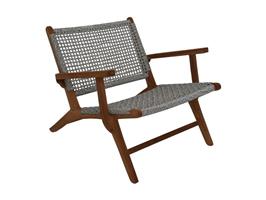 Tuinstoel Rio | Met Armleuning | Wit | Teak & Bananenblad