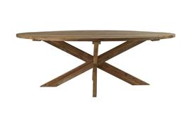 Tuin Eettafel | Ovaal met Kruispoot | 220x110x76| Oud teakhout