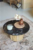 Salontafel Brix Nova Black | Marmer | Mangohout Onderstel | Showroommodel