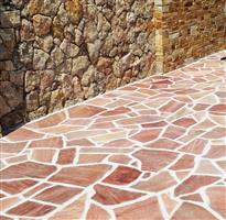 Brasil Rosso flagstones mediterraanse uitstraling