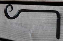 Wandhaak 29,5 cm. eenvoudig met krul, gietijzer WG184