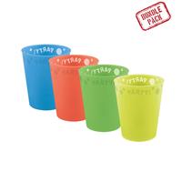 Rainbow Party Party Set Reusable Semi Transparent Cups 250Ml Mixed Colors 4St