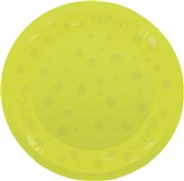 Party Reusable Fluorescent Products Party Reusable Semi Transparent Plate 21Cm Fluo Yellow 1St