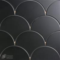 Mat zwarte schubben tegels | black Scales | Druppel wandtegels 14x16 cm-0,43m²