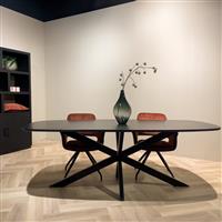 Eettafel Jesper | Deens Ovaal | Zwart / Mangohout / Staal | 230 cm