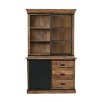 Vitrinekast Salvador 125x48x210 cm| Mangohout |IJzer