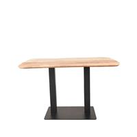 Restauranttafel 120x70x74 cm Rough Mangohout | Zwart Metaal