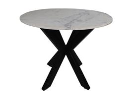 Eettafel Rond Lyan Marmer 90x90x76 cm | Wit Marmer