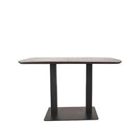 Restauranttafel 120x70x74 cm Zwart Mangohout | Zwart Metaal