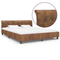 vidaXL Bedframe kunstsuède bruin 180x200 cm