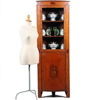 Kwart ronde of bow front hoekkast Engeland ca 1790 fraai ingelegd (No.283020HK)