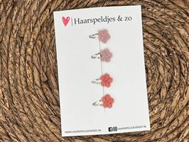 Baby haarspeldjes setje 10 - mini - 2cm groot - voor de eerste lokjes haar - bloemetjes - wol