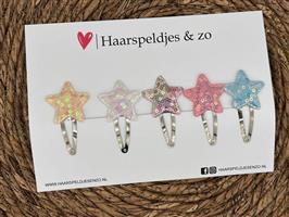 Haarspeldje stars setje 6 - sterretjes - pailletten - kerst - decembercollectie - najaar — 4 cm spel