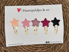 Haarspeldje stars setje 9 - sterretjes - glitters - kerst - decembercollectie - najaar — 4 cm speldj