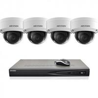 Hikvision 8 MP IP camerabewaking set 4 dome cameras