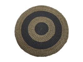 Vloerkleed Melbourne | ø120 | Naturel/Grijs | Raffia/Zeegras