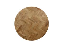 Tafeltop Fishbone Rond 100x100 cm| Naturel Eiken