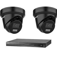 Hikvision 8 MP zwart IP camerabewaking set 2 EXIR cameras