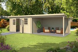 Blokhut met overkapping Aida 760x275 vuren