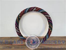 Kleurrijke stoffen stuurhoes  boho stijl 38 cm