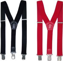 Duo Pack  Heavy Duty Bretels (zwart rood) 3 clips