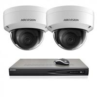 Hikvision 8 MP IP camerabewaking set 2 dome cameras