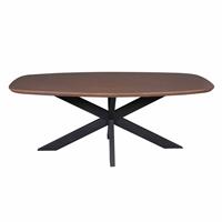 Eettafel Madison Walnut | 240 cm | Deens Ovaal | Poot Black