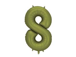 8 Jaar Cijfer Ballon Groen Leeg 86cm