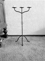 Staande kandelaar, zwart, metaal, hoog 79cm
