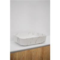 Waskom Riho Marmic Rechthoek 50x39x13 cm Mat Wit Marmer Keramiek