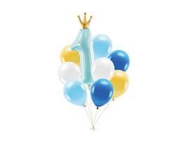 Balloon set First Birthday, blue