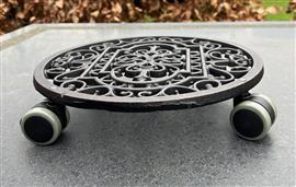 Planttrolley rond, 28 cm. indoor, gietijzer TG21