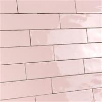 Langwerpige glans roze handvormtegels visgraat 7,5x30 cm-0,5m²