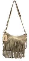 Back to the Sixties Suede Franje tas (beige)
