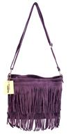 Back to the Sixties Suede Franje tas (paars)