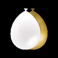 Goud Witte Ballonnen 30cm 10st
