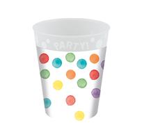 Multicolorwater Dots Party Reusable Cups 250Ml 4St