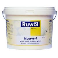 Ruwol Muurverf binnen en buiten Mat Gebroken Wit (RAL 9010) 10 liter