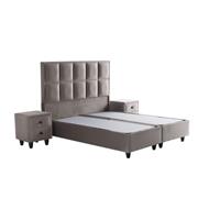 Opberg Boxspring Armoni – Taupe Velvet (Zonder Matras) (Maat selecteren: 90X200)