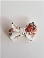 Haarklem  kleine Strik bloemen wit