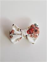 Haarklem  kleine Strik bloemen wit