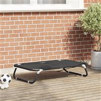 vidaXL Hondenbed Zwart 90 x 55 x 18 cm Staal