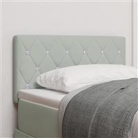 vidaXL Hoofdbord met kristallen knopen 80 cm fluweel lichtgrijs