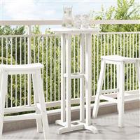 vidaXL Bar Tafel Wit 55x55x107 cm HDPE