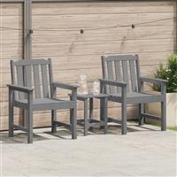 vidaXL Ligbedden 2 stuks Lichtgrijs HDPE