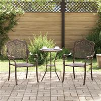 vidaXL Tuinstoelen 2 st gietaluminium bronskleurig