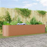 vidaXL Tuin Verhoogde Bak Hout effect Gegalvaniseerd staal
